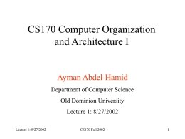 Lecture 1 - ODU Computer Science