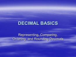 DECIMAL BASICS