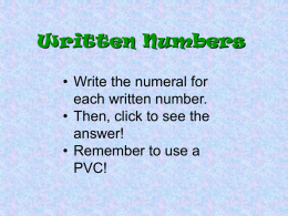 Written Numbers