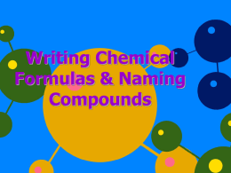 Writing Chemical Formulas & Naming Compounds STUFF