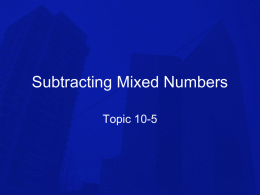 Subtracting Mixed Numbers