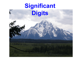 Significant Digits - hs science @ cchs