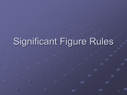 Significant Figure Rules