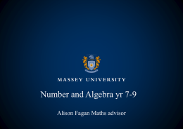 Number and algebra 7-9 - CED-Mxteachers-news-site