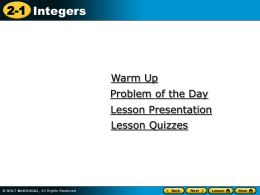 1-Integers - Laurel County Schools