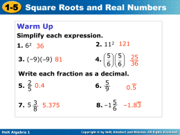 square root - TeacherWeb