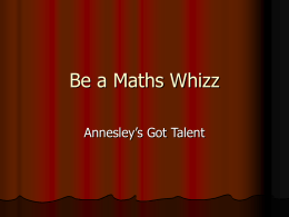 Be a Maths Whizz