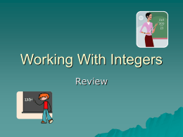 Working With Integers
