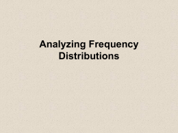 Analyzing Frequency Distributions