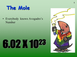 1 The Mole 6.02 X 10 23
