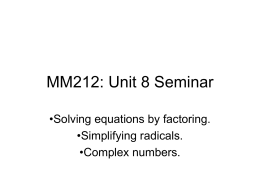MM212: Unit 8 Seminar
