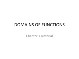 domains of functions