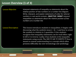 Introduce Inequalities PowerPoint