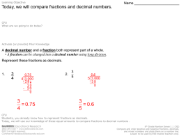 Comparing Fractions and Decimal Numbers