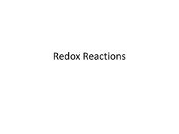 Redox Reactions - NordoniaHonorsChemistry
