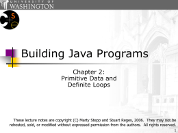 Building Java Programs, Chapter 2