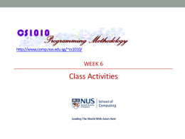 Week 6 Class activities