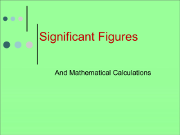 Unit 8 sig figs math calculations ppt