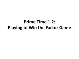 Prime Time Lesson 1.2: The Product Game