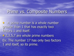 Prime vs. Composite Numbers