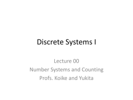 Discrete Systems I