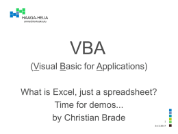 VBAIntroduction - Haaga