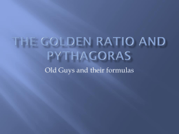 The Golden Ratio and Pythagoras