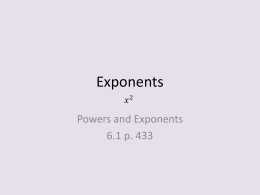 Exponents - TeacherWeb