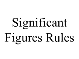 Significant Figures Rules