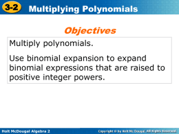 3.2 Multiplying Polynomials