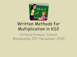 Multiplication powerpoint KS2
