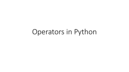 Math Operators in Python
