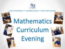Mathematics Curriculum Evening