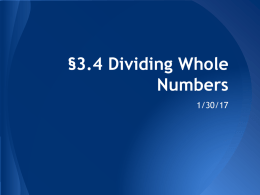 01-31 3.4 Dividing Whole Numbers