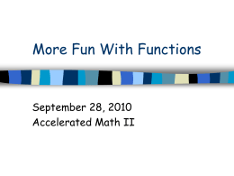 More Fun With Functions