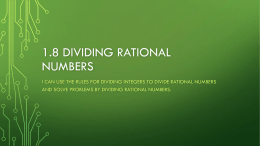 1.8 Dividing Rational Numbers