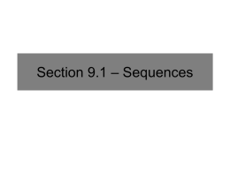 Section 9.1 * Sequences