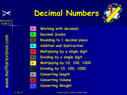 Decimal Numbers - Mathsrevision.com