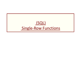 (SQL) Single-Row Functions