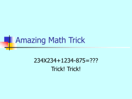 Amazing Math Trick