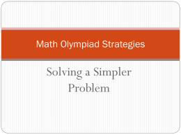Math Olympiad Strategies