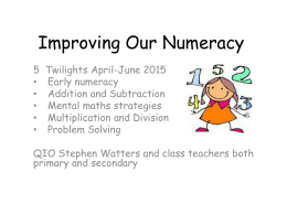 Improving Our Numeracy - Elmvale Primary School