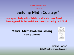 Problem Solving - Math On Monday