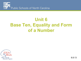 Unit 6 Foundations of Mathematics