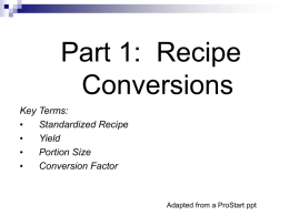 Part 1: Recipe Conversions