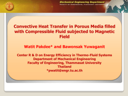 Convective Heat Transfer in Porous Media filled with Compressible