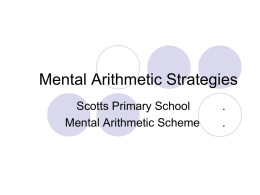 Mental Arithmetic Strategies