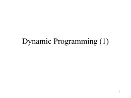 Dynamic Programming: part 1