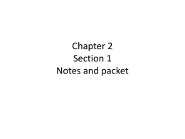 Chapter 2 Section 1 Notes and packet