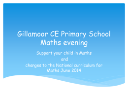 Maths Presentation to Parents - June 2014